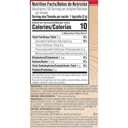 Coffee Mate Gluten Free Lactose Free The Original Lite Powder Creamer 11 oz., PK12 00050000741854